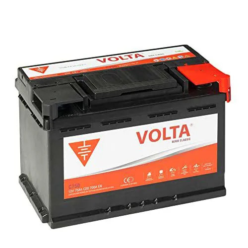 Bateria de Coche Volta C750D 75Ah 700A - Borne +Dcha