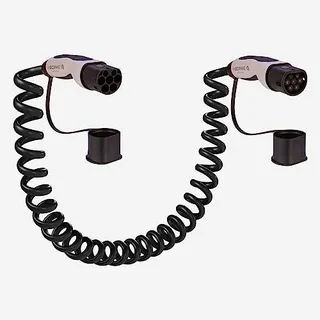SCAME Cable Cargador de baterías Coche Eléctrico en Espiral Conexión Trifásica Cable Tipo 2 a Tipo 2 22 Kilowatt 32 Amperios Longitud 4 Metros en Espiral