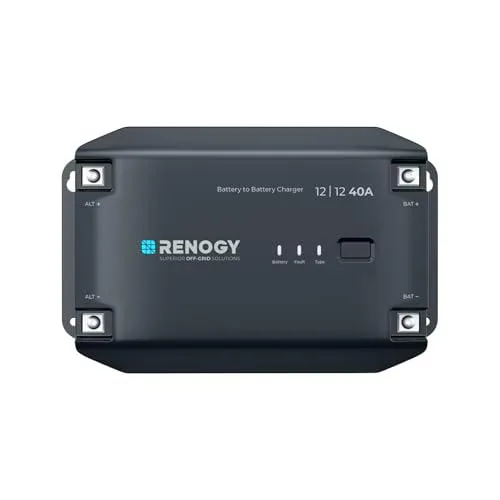Renogy Cargador de Batería de CC a CC 12V 40A, Convertidor Inteligente para Baterías de Inundación