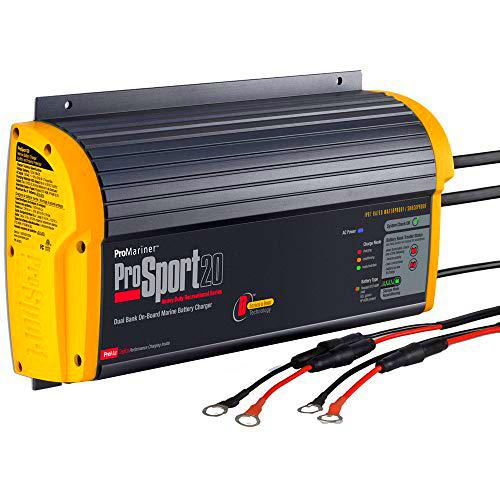 ProMariner ProSport 20 PFC Cargador Estanco 20A para 2 Bancos de Baterías 12/24V 20A/10A, Multicolor