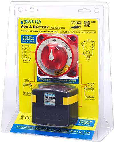 Blue Sea Systems Interruptor BATERÍA/RELÉ Mini Carga AUTOMÁTICA Add-A-Battery