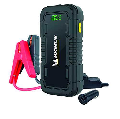 MICHELIN MJS160 Jump Starter y Power Bank | arrancador de 16.000 mAh | Corriente máxima de 2000 A/12 V vehículos | luz LED |Adecuado para 6.0 l de Gasolina y 4.0 l Diesel