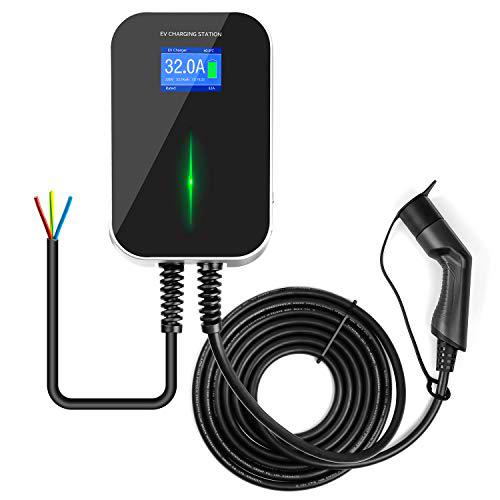 LEFANEV 32A 7KW Wallbox Tipo 2 Estación de Carga para vehículos eléctricos con 20 pies Tipo 2 Cable de Carga
