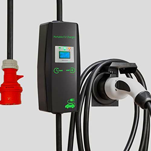 HiEVcar Cargador de 16 A, 11 KW3 Fases Tipo 2 para vehículos eléctricos Tipo 2