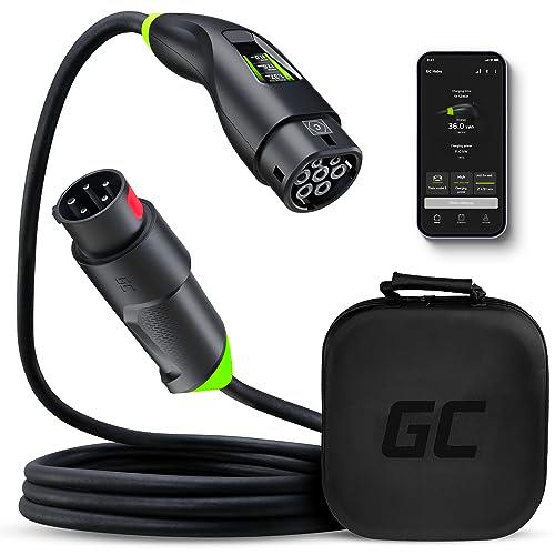 Green Cell Habu EV Cargador Portátil Wallbox 11kW 7m Tipo 2 a CEE 16A con GC App Cable Carga Coche Electrico Compatible para Model 3