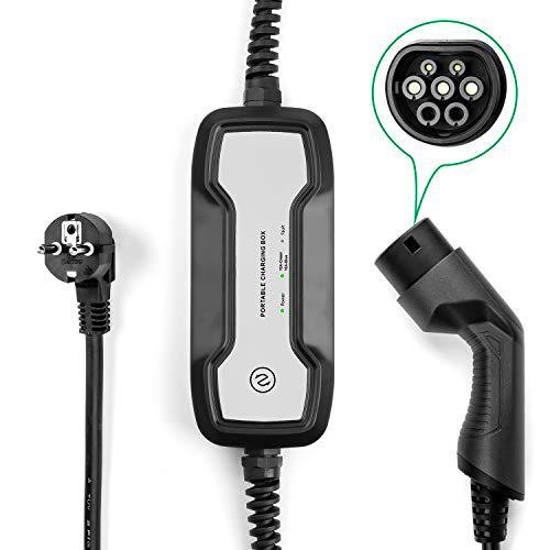 Cargador portátil de vehículos eléctricos Tipo 2, Cable de Carga de hasta 3,5 kW, 110v