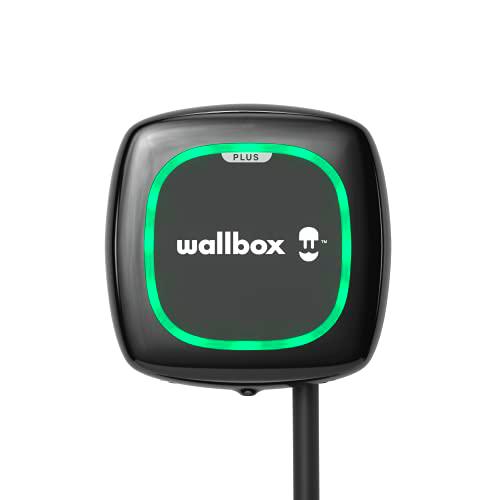 Wallbox Pulsar Plus Cargador para Vehículos Eléctricos Ajustable Potencia hasta 11KW Cable de Carga Tipo 2.5M Wi-Fi y Bluetooth OCPP Negro