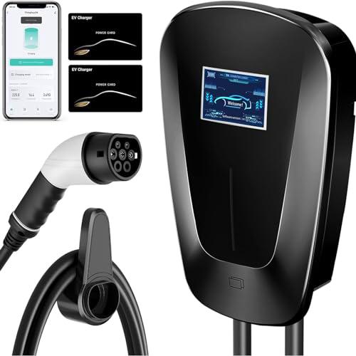 SURFOU 7kW Cargador Coche Electrico 32A, Cable Carga Coche Electrico Tipo 2 para Coches Eléctricos e Híbridos Enchufables