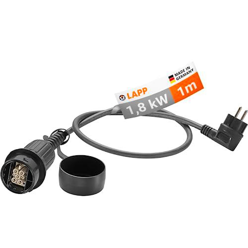 Lapp Mobility Adaptador de Carga con Contacto de protección / 1,8 kW / 8A / Tipo 2 / para una Carga sin complicaciones en casa o en la Carretera