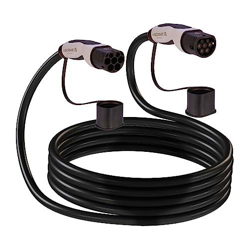 SCAME 201.CS2222-5 Cable de carga para coche eléctrico Tipo 2- Cable de carga de termoplástico- Cargador de baterías para coche eléctrico adaptable a múltiples estándares Cable para poste de carga