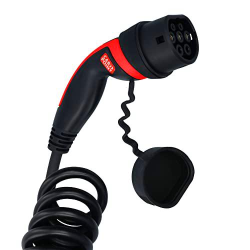 Carpoint Cable de Carga en Espiral vehículos eléctricos Tipo 2&gt;2 16 AMP trifásico 6 Metros