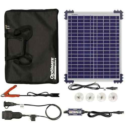 OptiMate Solar Duo TM522-D2CK - Cargador y mantenedor Solar hermético de Carga con recuperación de batería de Seis Fases de 12 V/12,8 V 1,67 A