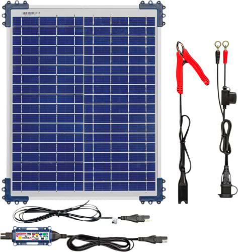 OptiMate TecMate Solar Duo 20W, TM522-D2, Cargador-mantenedor Solar con Modo de recuperación para baterías Selladas de 12V / 12.8V y 1.67A en 6 Fases