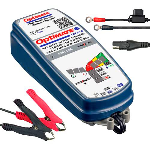 OptiMate TecMate 6 Ampmatic TM360 - Dispositivo de Carga y Mantenimiento encapsulado de 9 Niveles 12 V 6 A