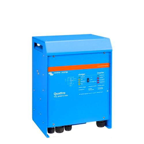 Victron Energy Quattro Inversor de Onda Sinusoidal Pura 3000VA 12-Voltios 230V Cargador de Batería 120 amperios