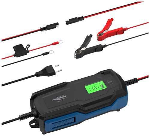 ANSMANN Cargador Inteligente de 10 Pasos 6 V 12 V/6 A con Pantalla LCD para baterías Plomo-Acido
