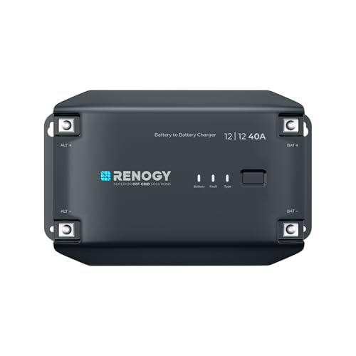 Renogy Cargador de Batería de CC a CC 12V 40A, Convertidor Inteligente para Baterías de Inundación