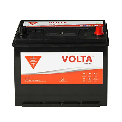 Bateria de Coche VOLTA Caja Asiática 75Ah 600A - Borne +Dcha